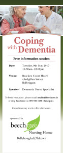Coping With Dementia talk 9th May